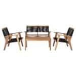 COFFEE Living Καναπές 2θέσιος Καθιστικού Βεράντας-Κήπου, ΑκακίαΦυσικό-Rope Wicker Μαύρο 119x71x84cm - Image 20