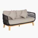 MARK Set Σαλόνι Κήπου 4 τεμαχίων Acacia Φυσικό, Rope Wicker Μαύρο, Μαξιλάρια Μπεζ 2 Πολυθρόνες+Καναπές+Τραπεζάκι - Image 23