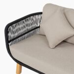 MARK Set Σαλόνι Κήπου 4 τεμαχίων Acacia Φυσικό, Rope Wicker Μαύρο, Μαξιλάρια Μπεζ 2 Πολυθρόνες+Καναπές+Τραπεζάκι - Image 24