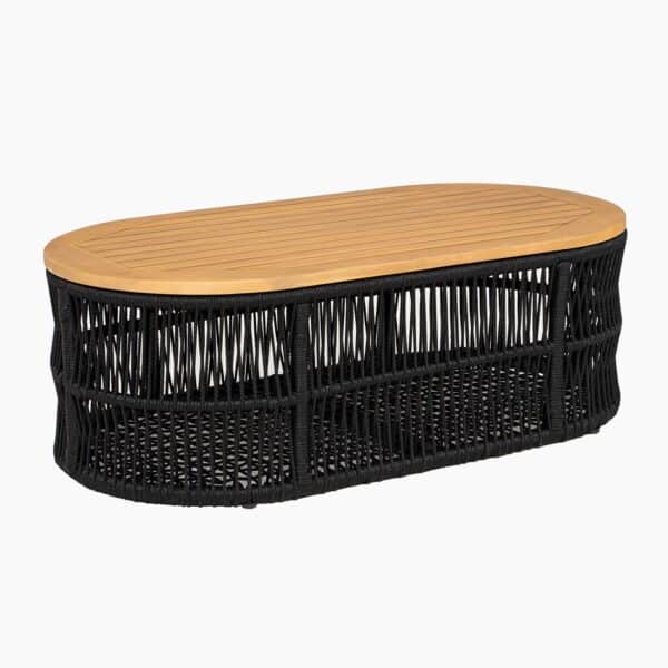 MARK Set Σαλόνι Κήπου 4 τεμαχίων Acacia Φυσικό, Rope Wicker Μαύρο, Μαξιλάρια Μπεζ 2 Πολυθρόνες+Καναπές+Τραπεζάκι - Image 27