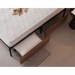 PALLET Κρεβάτι Διπλό-Συρτάρια, για Στρώμα 160x200cm, Μέταλλο Βαφή Μαύρο, Antique Oak 162x207x95cm - Image 12