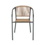 PATTY Πολυθρόνα Στοιβαζόμενη Κήπου, Μέταλλο Βαφή Ανθρακί, PE Rattan Φυσικό 54x69x73cm - Image 13