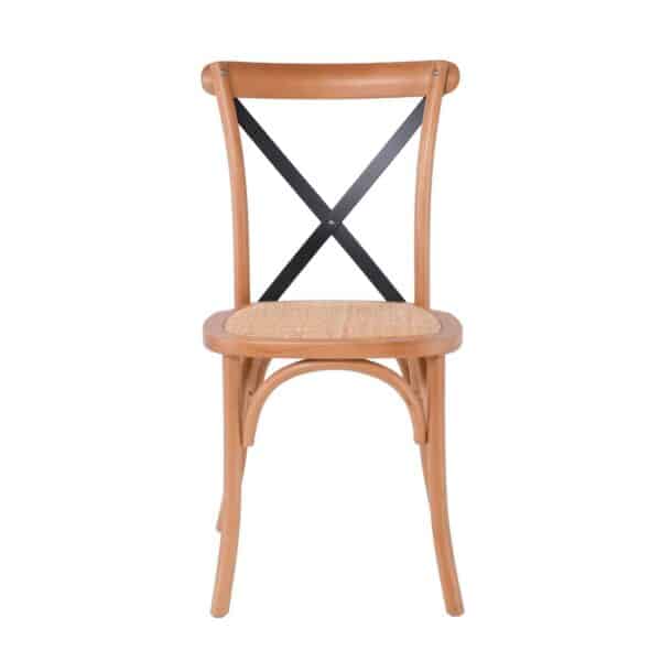 DESTINY Καρέκλα Metal Cross Τραπεζαρίας Οξιά Φυσικό, Κάθισμα Ψάθα, Στοιβαζόμενη 48x52x89cm - Image 11