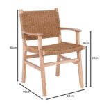 COMO Πολυθρόνα Τραπεζαρίας Φυσικό, Κάθισμα Paper Rope 63x59x86cm - Image 18