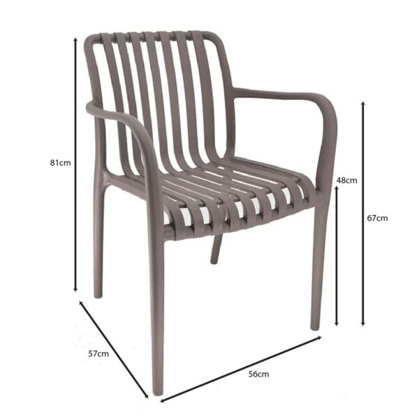 MODA-N Πολυθρόνα Στοιβαζόμενη PP, Στοιβαζόμενη Απόχρωση Mocha 56x57x81cm - Image 9