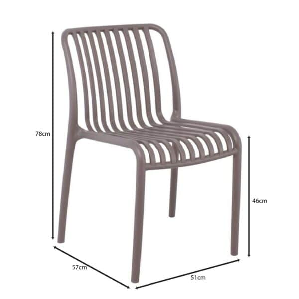 MODA-Ν Καρέκλα Στοιβαζόμενη PP, Απόχρωση Mocha 51x57x78cm - Image 7