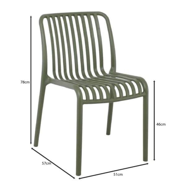 MODA-Ν Καρέκλα Στοιβαζόμενη PP, Απόχρωση Πράσινο 51x57x78cm - Image 7