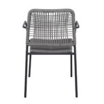 LUIGI Πολυθρόνα Βεράντας-Κήπου Μέταλλο Βαφή Ανθρακί, Rope Wicker Γκρι, Στοιβαζόμενη 52x61x79cm - Image 16