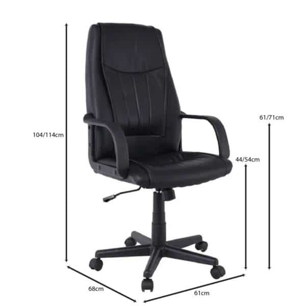 BF1410 Πολυθρόνα Γραφείου Διευθυντή Pu Μαύρο 61x68x104/114cm - Image 18