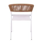 PARMA Πολυθρόνα Βεράντας-Κήπου ALU Άσπρο, Rope Wicker Φυσικό, Textilene Άσπρο, Στοιβαζόμενη 55x58x78cm - Image 16