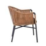 BRAGA Πολυθρόνα Βεράντας-Κήπου ALU Ανθρακί, Wicker Φυσικό, Μαξιλάρι Μαύρο 57x58x77cm - Image 15