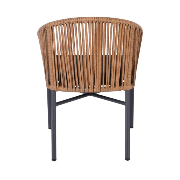 BRAGA Πολυθρόνα Βεράντας-Κήπου ALU Ανθρακί, Wicker Φυσικό, Μαξιλάρι Μαύρο 57x58x77cm - Image 16