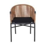 BRAGA Πολυθρόνα Βεράντας-Κήπου ALU Ανθρακί, Wicker Φυσικό, Μαξιλάρι Μαύρο 57x58x77cm - Image 17