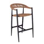 MADY Σκαμπό Bar, ALU Ανθρακί, Rope Wicker Φυσικό 56x58x105cm - Image 8