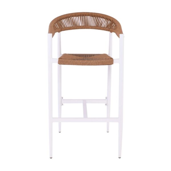 MADY Σκαμπό Bar, ALU Άσπρο, Rope Wicker Φυσικό 56x58x105cm - Image 17