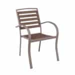 SERRANO Set Κήπου: Τραπέζι + 6 Πολυθρόνες, Μέταλλο Βαφή Sand Beige, Polywood Καρυδί Table:150x80x75 Chair:56x64x88 - Image 11