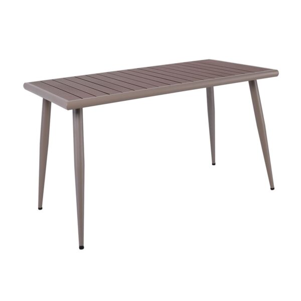 SERRANO Set Κήπου: Τραπέζι + 6 Πολυθρόνες, Μέταλλο Βαφή Sand Beige, Polywood Καρυδί Table:150x80x75 Chair:56x64x88 - Image 12