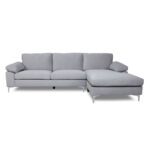 ALEX Καναπές Σαλονιού Καθιστικού Αριστερή Γωνία, Ύφασμα Γκρι Velure 264x132x75cm H.80cm - Image 6