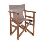 Σκηνοθέτη Πολυθρόνα Οξιά, Βαφή Εμποτισμού Καρυδί, Textilene Sand Beige, Πτυσσόμενη 60x51x85cm - Image 14