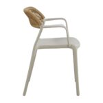 DOLLI Πολυθρόνα Στοιβαζόμενη, PP-UV Γκρι, Rope Wicker Φυσικό 58x53x77cm - Image 15