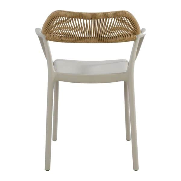 DOLLI Πολυθρόνα Στοιβαζόμενη, PP-UV Γκρι, Rope Wicker Φυσικό 58x53x77cm - Image 16