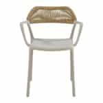 DOLLI Πολυθρόνα Στοιβαζόμενη, PP-UV Γκρι, Rope Wicker Φυσικό 58x53x77cm - Image 17