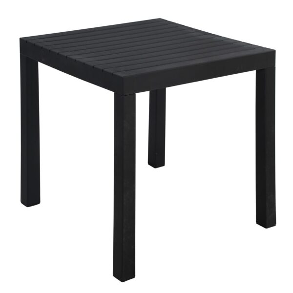 DALTON Τραπέζι Κήπου-Βεράντας Μέταλλο Βαφή Μαύρο, PP-UV Μαύρο 72x72x74cm - Image 13