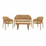 MALAGA Set Σαλόνι Κήπου PP-UV Κροκί: Καναπές + 2 Πολυθρόνες + Τραπεζάκι Τραπεζάκι+Καναπέ+2 Πολυθρόνες - Image 17