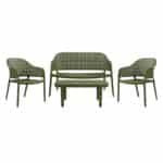 MALAGA Set Σαλόνι Κήπου PP-UV Πράσινο: Καναπές + 2 Πολυθρόνες + Τραπεζάκι Τραπεζάκι+Καναπέ+2 Πολυθρόνες - Image 17