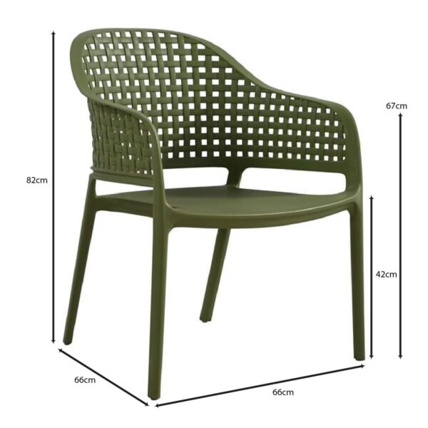 MALAGA Set Σαλόνι Κήπου PP-UV Πράσινο: Καναπές + 2 Πολυθρόνες + Τραπεζάκι Τραπεζάκι+Καναπέ+2 Πολυθρόνες - Image 22