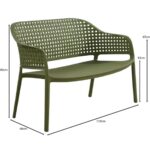 MALAGA Set Σαλόνι Κήπου PP-UV Πράσινο: Καναπές + 2 Πολυθρόνες + Τραπεζάκι Τραπεζάκι+Καναπέ+2 Πολυθρόνες - Image 23