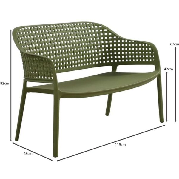 MALAGA Set Σαλόνι Κήπου PP-UV Πράσινο: Καναπές + 2 Πολυθρόνες + Τραπεζάκι Τραπεζάκι+Καναπέ+2 Πολυθρόνες - Image 23