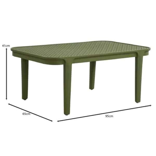 MALAGA Set Σαλόνι Κήπου PP-UV Πράσινο: Καναπές + 2 Πολυθρόνες + Τραπεζάκι Τραπεζάκι+Καναπέ+2 Πολυθρόνες - Image 24