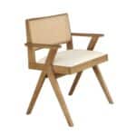 MEMORY Πολυθρόνα Τραπεζαρίας, Απόχρωση Φυσικό, Pu Εκρού 64x59x81cm - Image 6