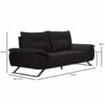 SELENA Καναπές 2-θέσιος Σαλονιού - Καθιστικού, Ύφασμα Ανθρακί, Μεταφερόμενη πλάτη 193x99/115x95cm - Image 10