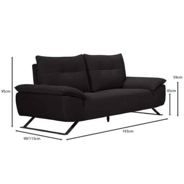 SELENA Καναπές 2-θέσιος Σαλονιού - Καθιστικού, Ύφασμα Ανθρακί, Μεταφερόμενη πλάτη 193x99/115x95cm - Image 10
