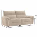 DALLAS Relax Καναπές 3-θέσιος Σαλονιού - Καθιστικού, Ύφασμα Μπεζ 205x95x98cm - Image 16