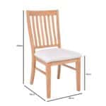 COMET Set Τραπεζαρία Ξύλινη: Τραπέζι+6 Καρέκλες, Φυσικό με Mdf Άσπρο Μάρμαρο,Ύφασμα Άσπρο Table200x100x77-Chair49x60x100 - Image 11