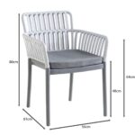 SYLVIA Πολυθρόνα Βεράντας- Κήπου, PP-UV Ανοιχτό Γκρι- Ανθρακί, Μαξιλάρι Γκρι (KD) 56x61x80cm - Image 7