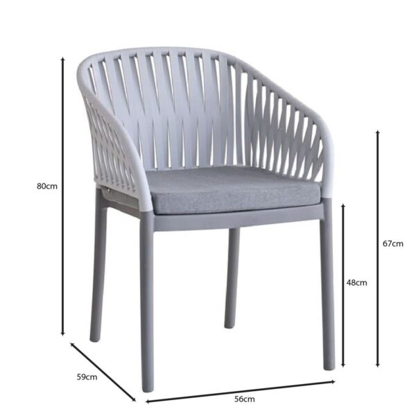 EMERY Πολυθρόνα Βεράντας-Κήπου PP-UV Ανοιχτό Γκρι-Ανθρακί, Μαξιλάρι Γκρι (KD) 56x59x80cm - Image 7