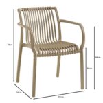 MODENA Πολυθρόνα Στοιβαζόμενη, PP-UV Protection Tortora 57x58x79cm - Image 7