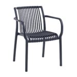 MODENA Πολυθρόνα Στοιβαζόμενη, PP-UV Protection Ανθρακί 57x58x79cm - Image 6