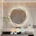 LED-1 Καθρέπτης Τοίχου - Φωτιζόμενος - Αφής, με 3 επιλογές εναλλαγής χρωμάτων Φ60cm - Image 6