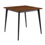 VIDAL Τραπέζι Μέταλλο Βαφή Μαύρο, Επιφάνεια 80x80cm/16mm Contract Sliq Walnut 81x81x73cm - Image 6