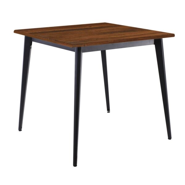 VIDAL Τραπέζι Μέταλλο Βαφή Μαύρο, Επιφάνεια 80x80cm/16mm Contract Sliq Walnut 81x81x73cm - Image 6