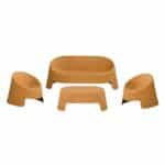 COLT Set Κήπου Καθιστικό: Τραπεζάκι + Καναπέ 2θέσιο + 2 Καρέκλες, PP-UV Κροκί Table + Sofa 2Seat + 2 Chairs - Image 6