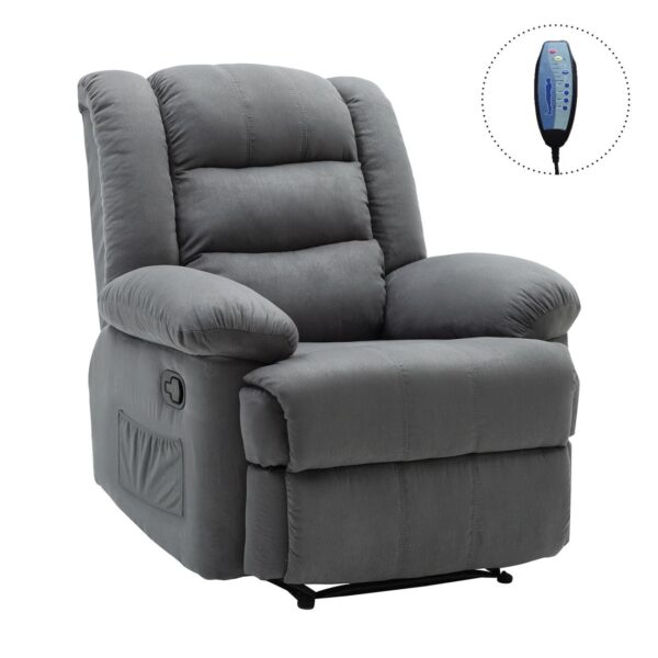 JULIA Massage Πολυθρόνα Relax Σαλονιού - Καθιστικού, Ύφασμα Γκρι 93x90x100cm - Image 4