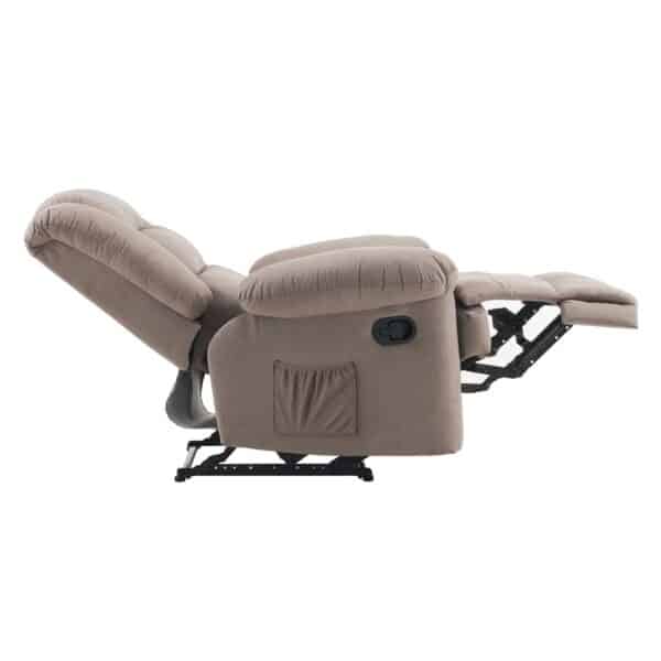 JULIA Massage Πολυθρόνα Relax Σαλονιού - Καθιστικού, Ύφασμα Cappuccino 93x90x100cm - Image 6