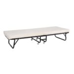 Κρεβάτι Πτυσσόμενο Βοηθητικό Μέταλλο Βαφή Μαύρο, Στρώμα 8cm foam 76x190x36cm - Mattress 8cm - Image 2