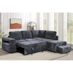 FLEXY Καναπές Αριστερή Γωνία - Κρεβάτι, με Χώρους Αποθήκευσης φωτιζόμενο, Ύφασμα Ανθρακί 250x202x87cm H.91cm - Image 3